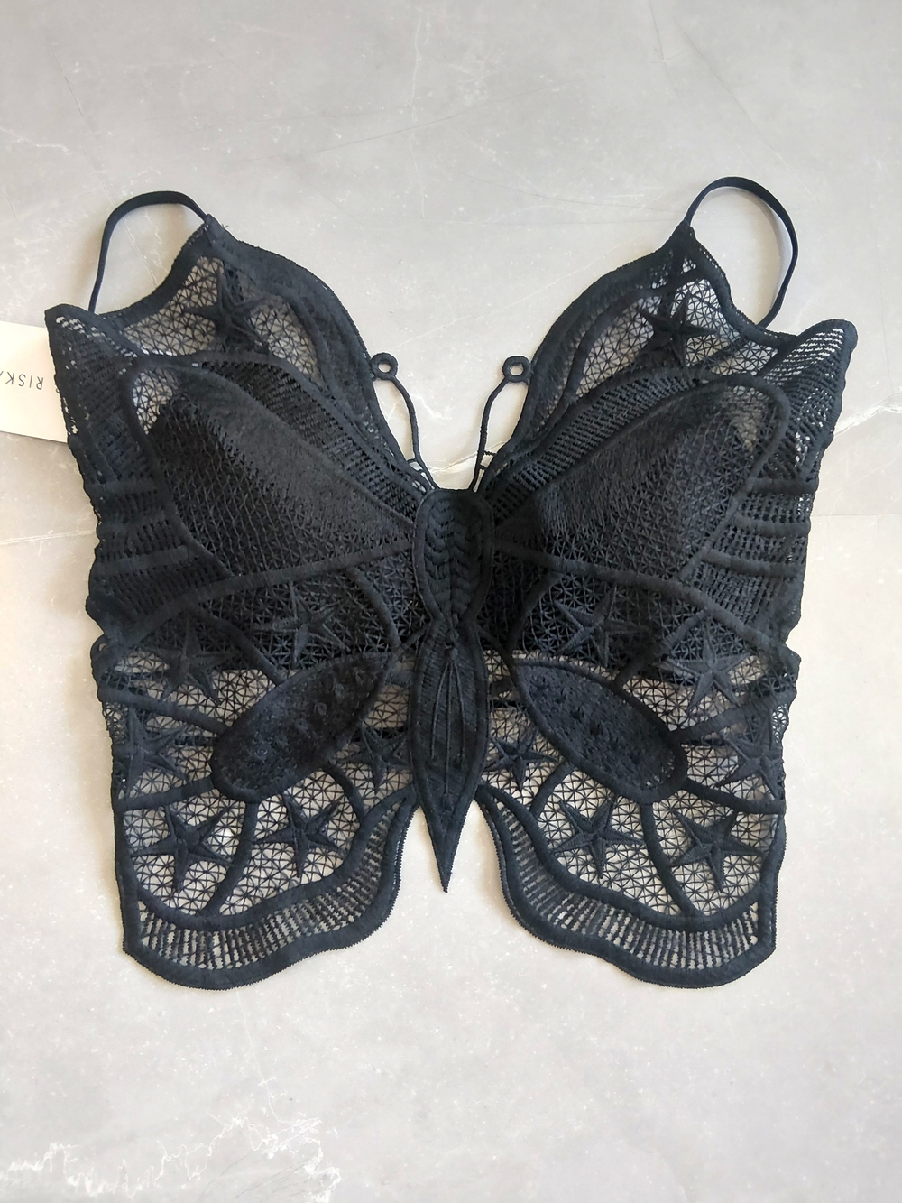 Black Lace Butterfly Bralette - (Brand: )